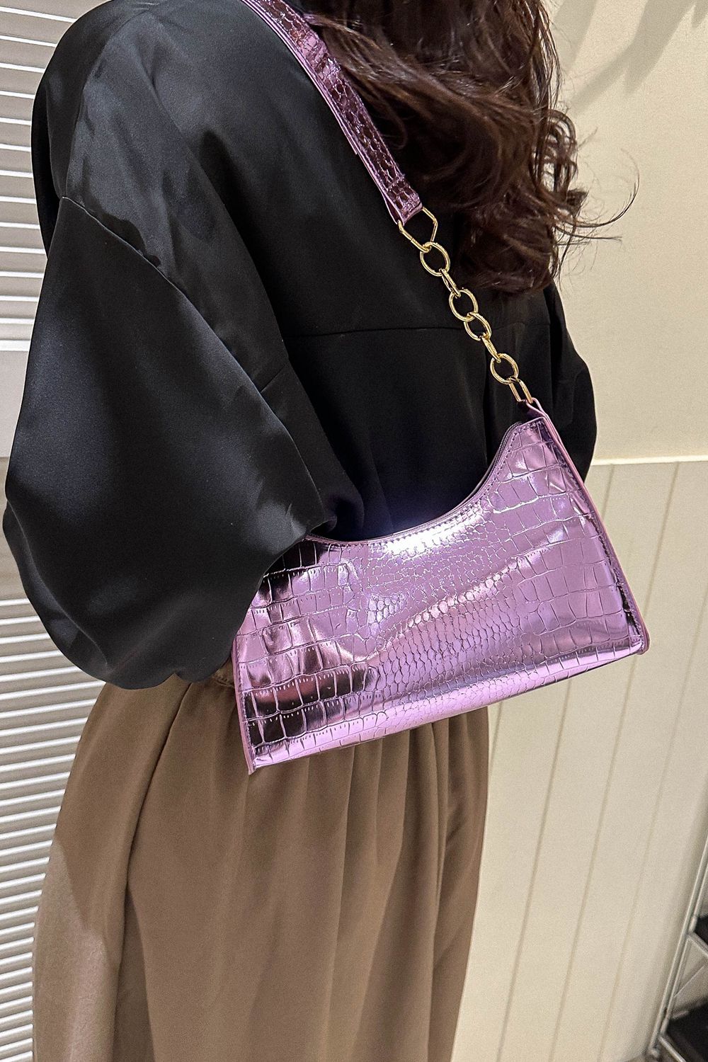 PUレザーショルダーバッグ