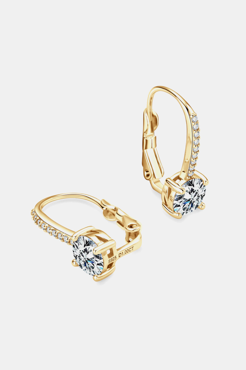 Uylees Boutique 2 Carat Moissanite 925 Sterling Silver Earrings