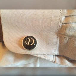 Men's Monogram / Initial Cuff Links - Black & Silver (A-Z)
