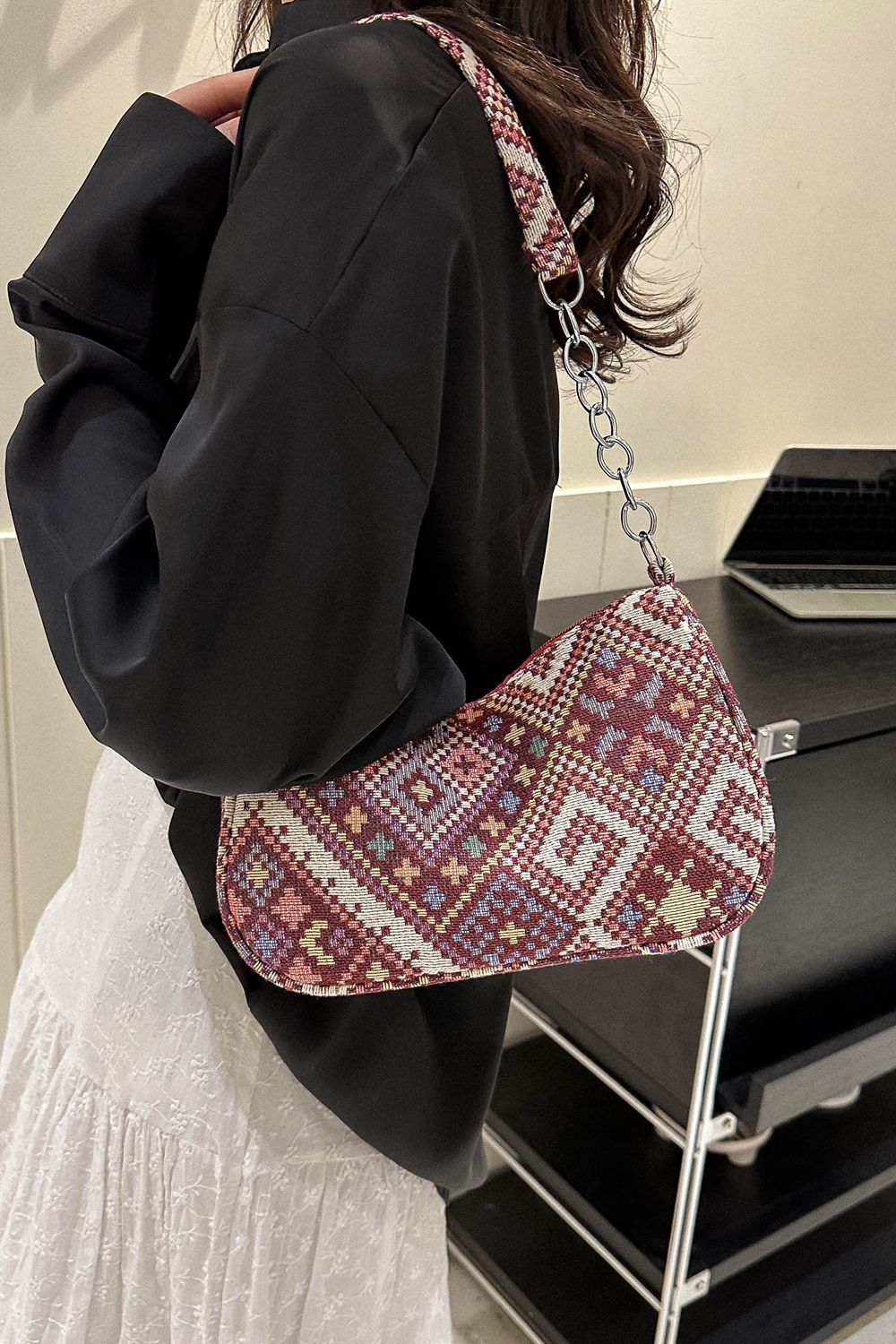 ボヘミアンポリエステルショルダーバッグ