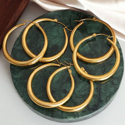 18K Gold-Plated Hoop Earrings - Makes a Great Gift!