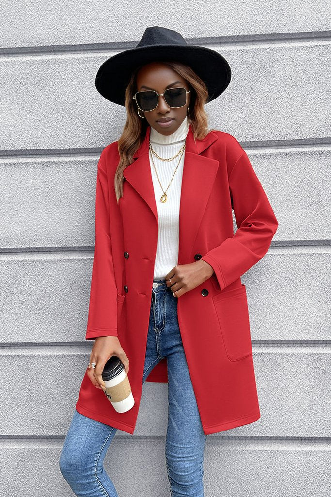 Lapel Collar Long Sleeve Blazer - Three Color Choices