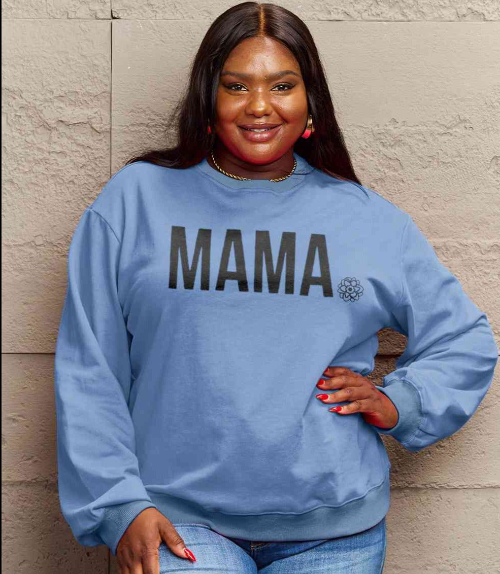 Simply Love Full Size MAMA Graphic Long Sleeve Sweatshirt