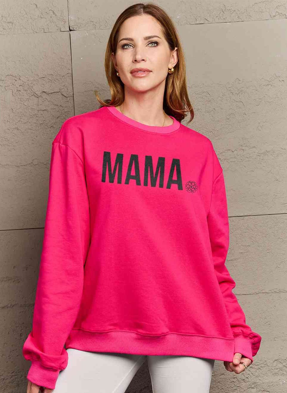 Simply Love Full Size MAMA Graphic Long Sleeve Sweatshirt