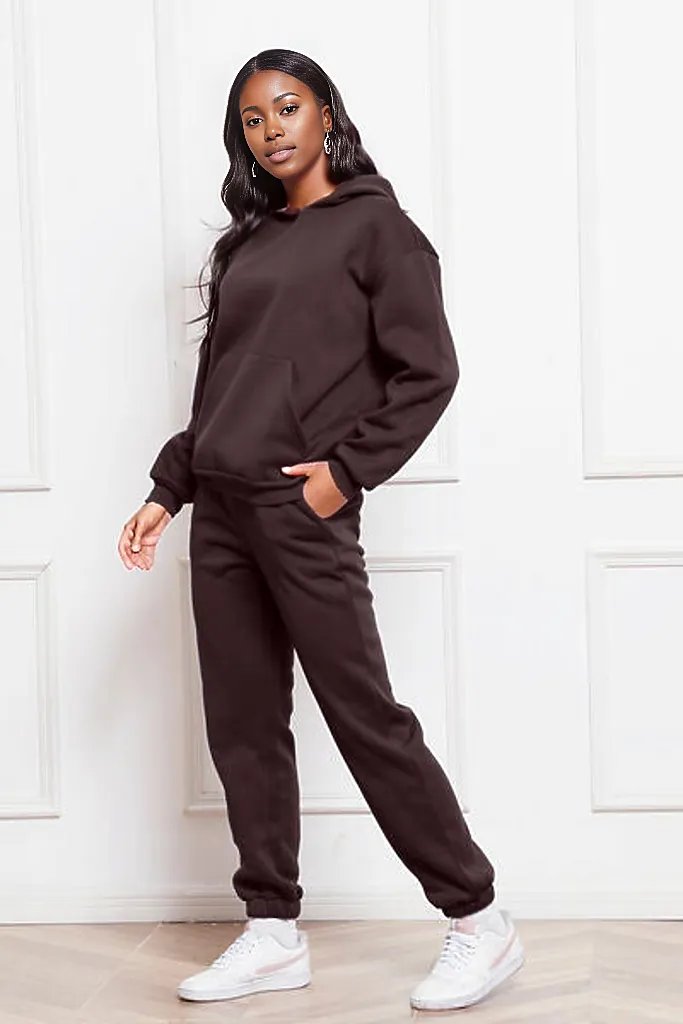 Drop Shoulder Long Sleeve Hoodie and Pants Set