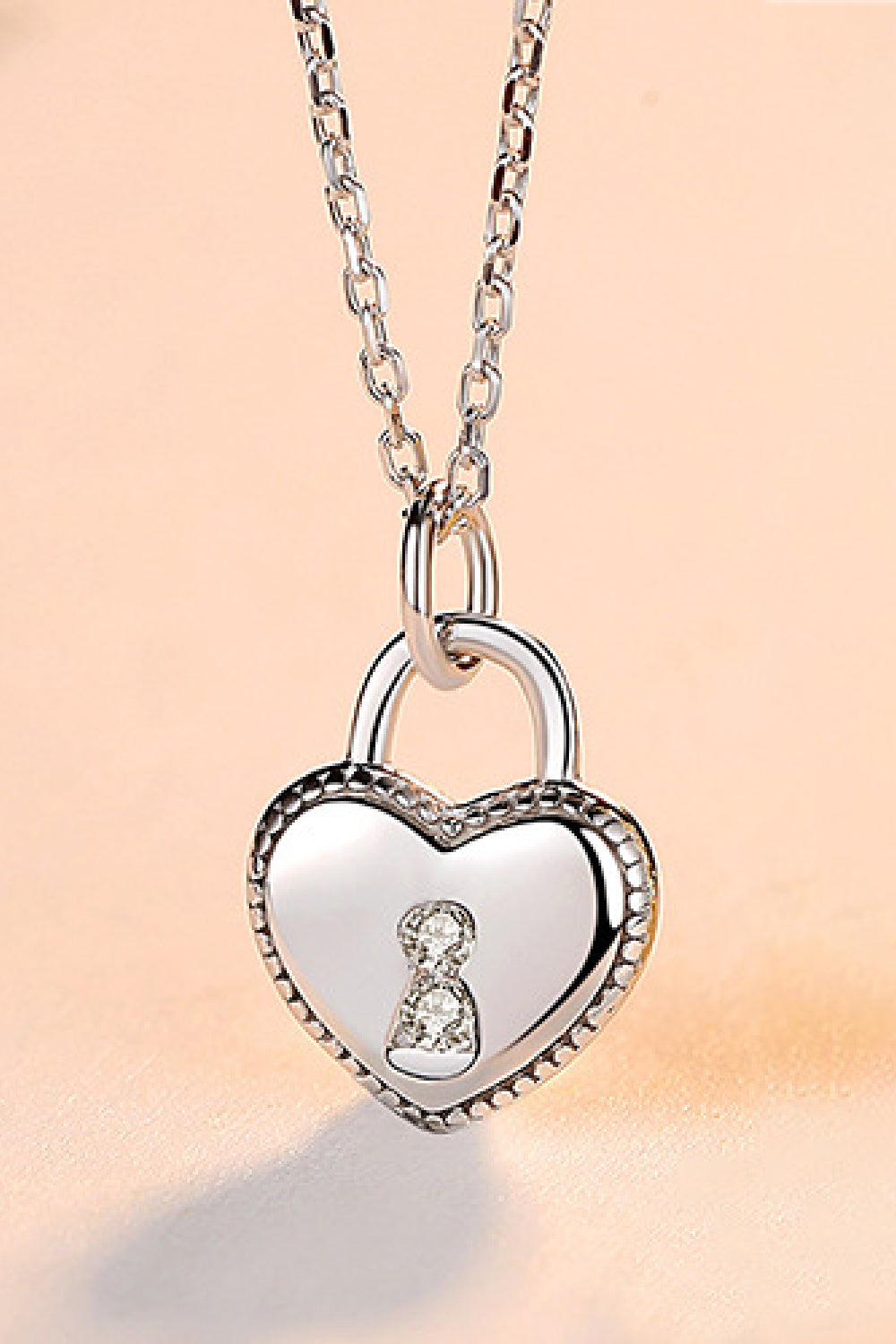 Uylee's Boutique Heart Lock Pendant 925 Sterling Silver Necklace