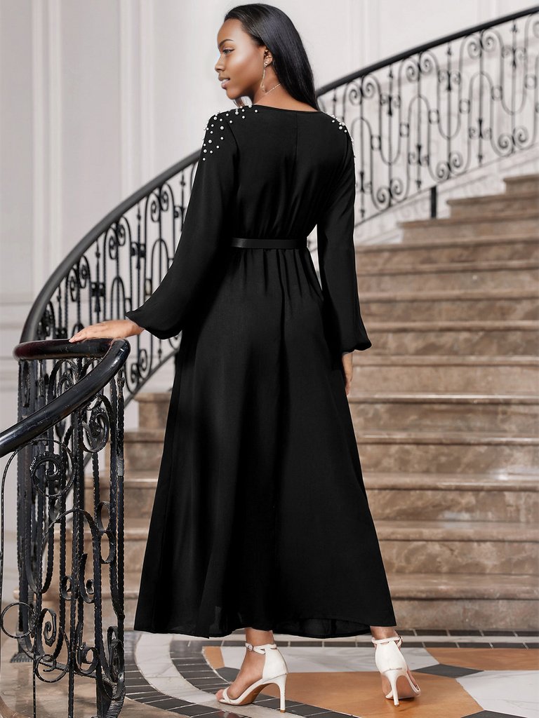 Square Neck Balloon Sleeve Dress