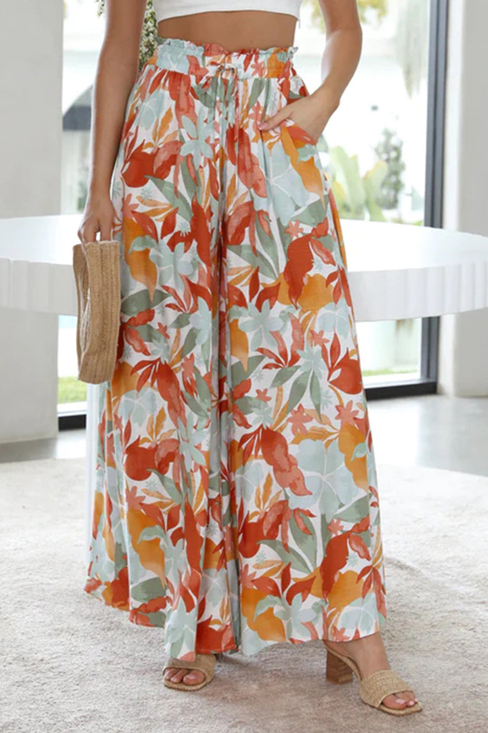 Tied Wide Leg Pants - Four Color Choices