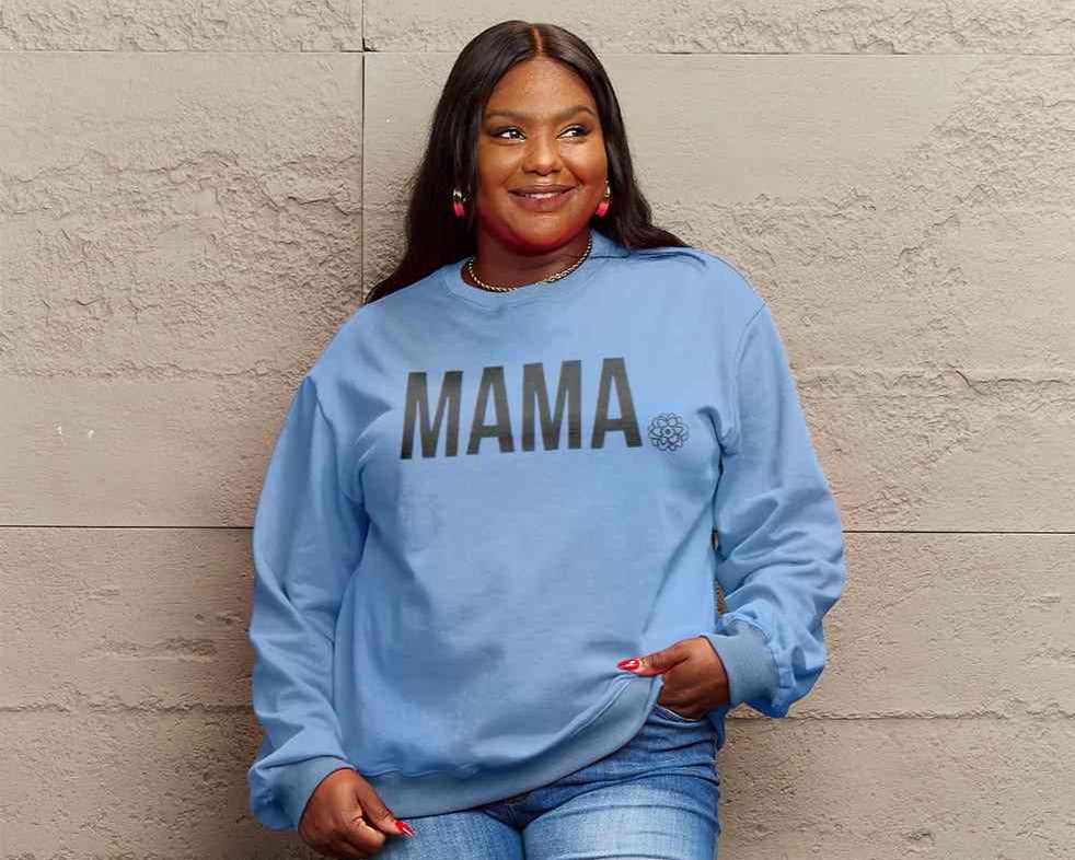 Simply Love Full Size MAMA Graphic Long Sleeve Sweatshirt
