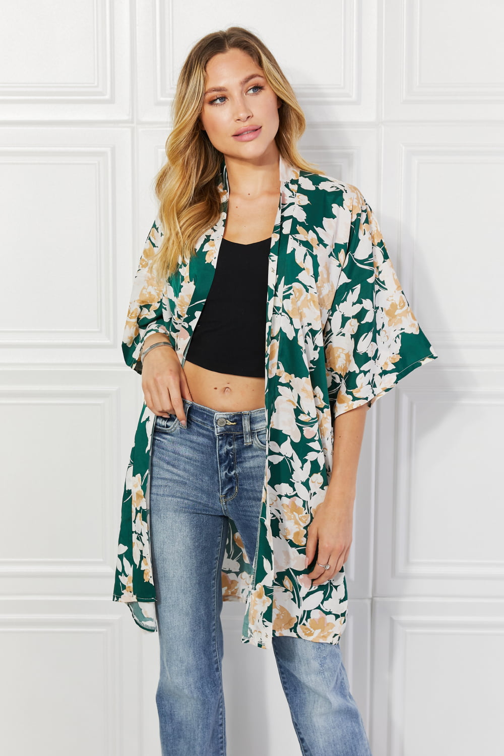 Uylee's Boutique 緑の花柄着物を育てる時間
