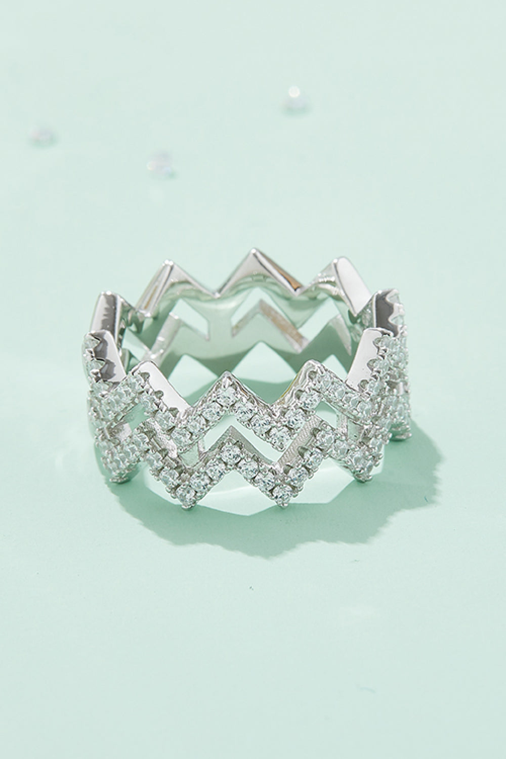 Uylees Boutique Moissanite Zigzag Stacking Rings
