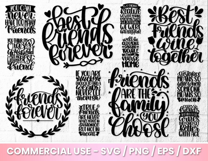Beautiful Bundle of Friendship png Digital Files