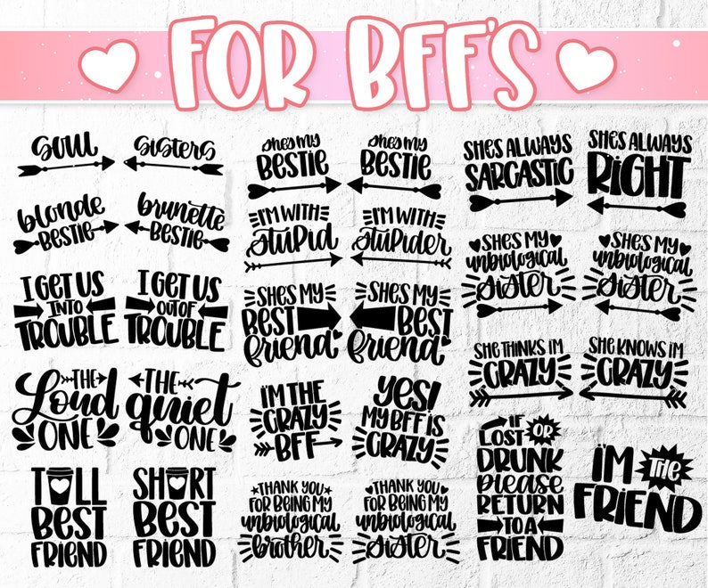 Beautiful Bundle of Friendship png Digital Files