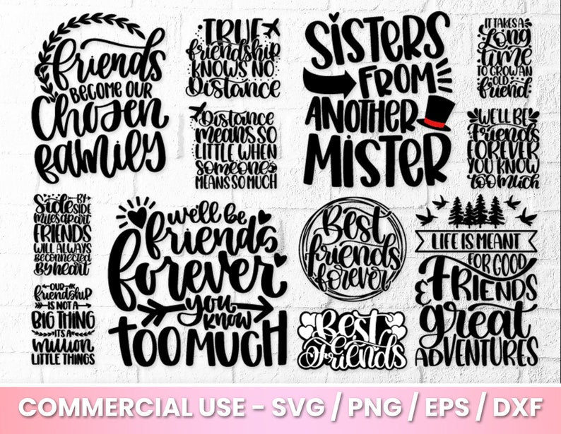 Beautiful Bundle of Friendship png Digital Files