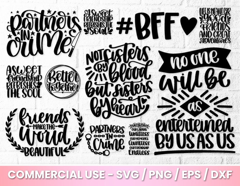 Beautiful Bundle of Friendship png Digital Files