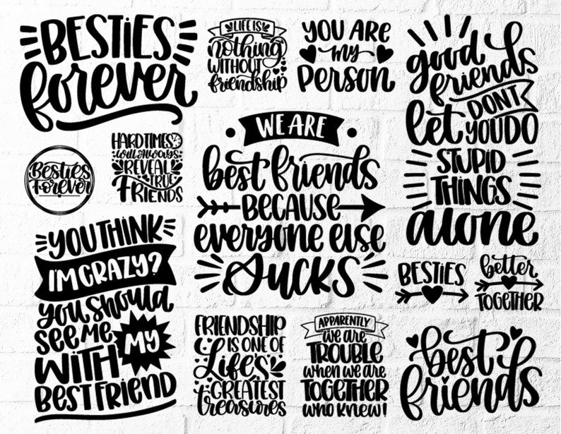 Beautiful Bundle of Friendship png Digital Files