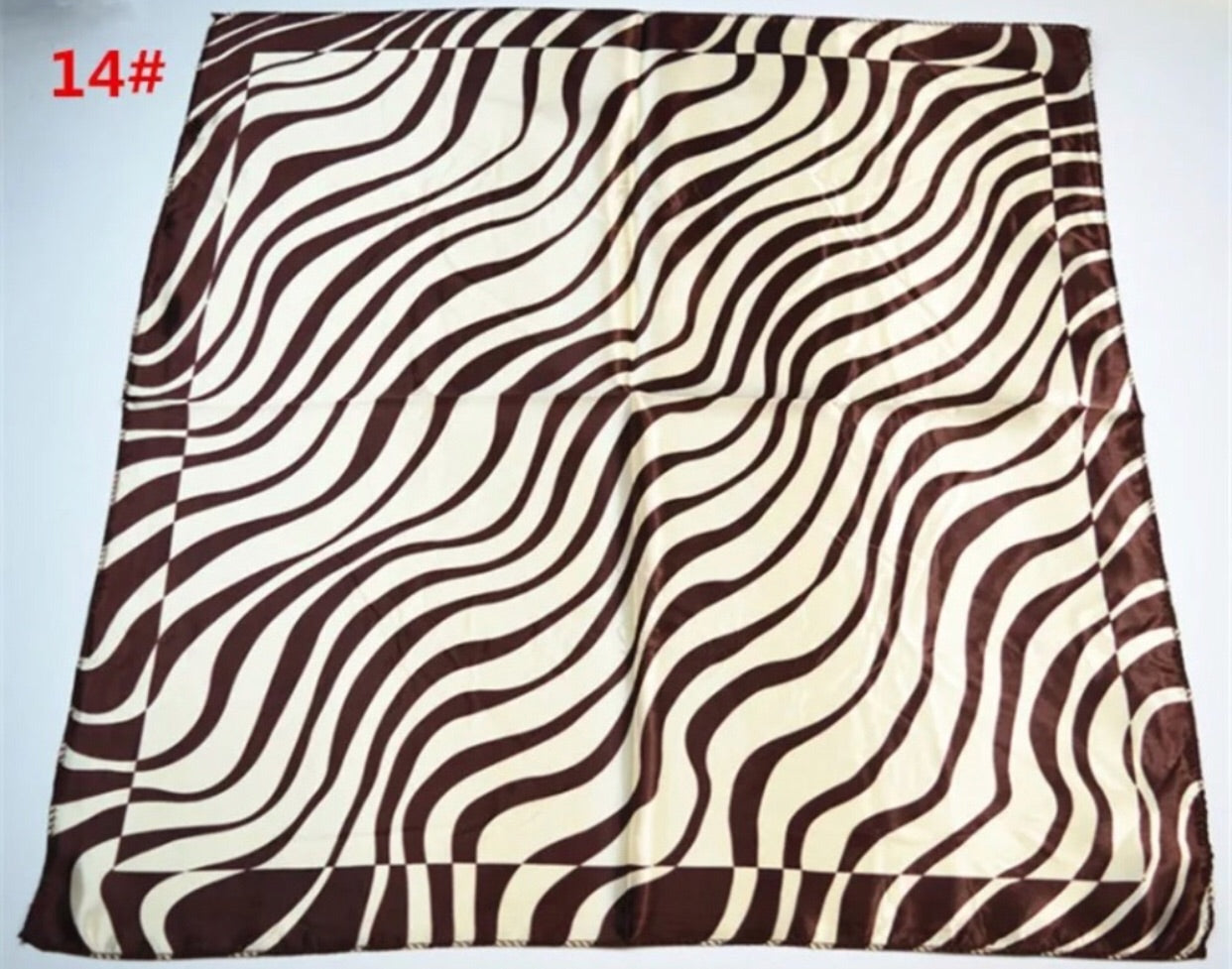 Silk Look Satin Scarf - Various Colors, 20” x 20”