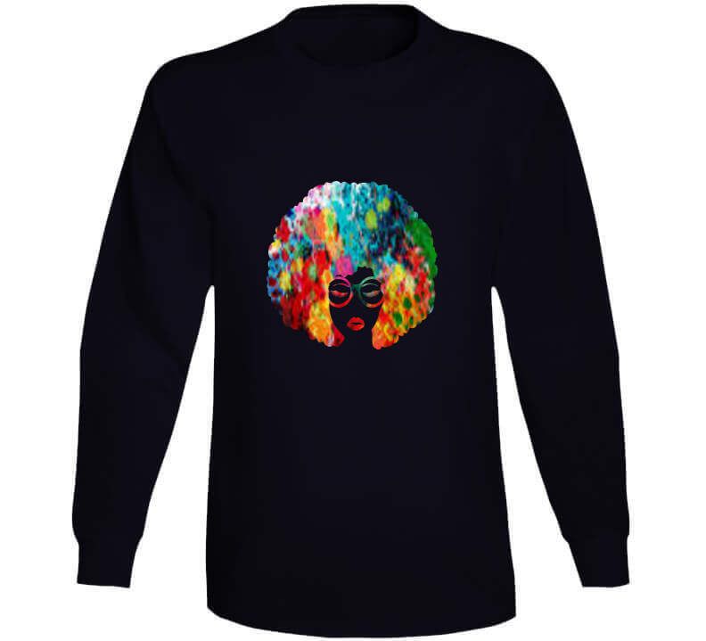 Floral Afro Ladies T Shirt and Hoodie