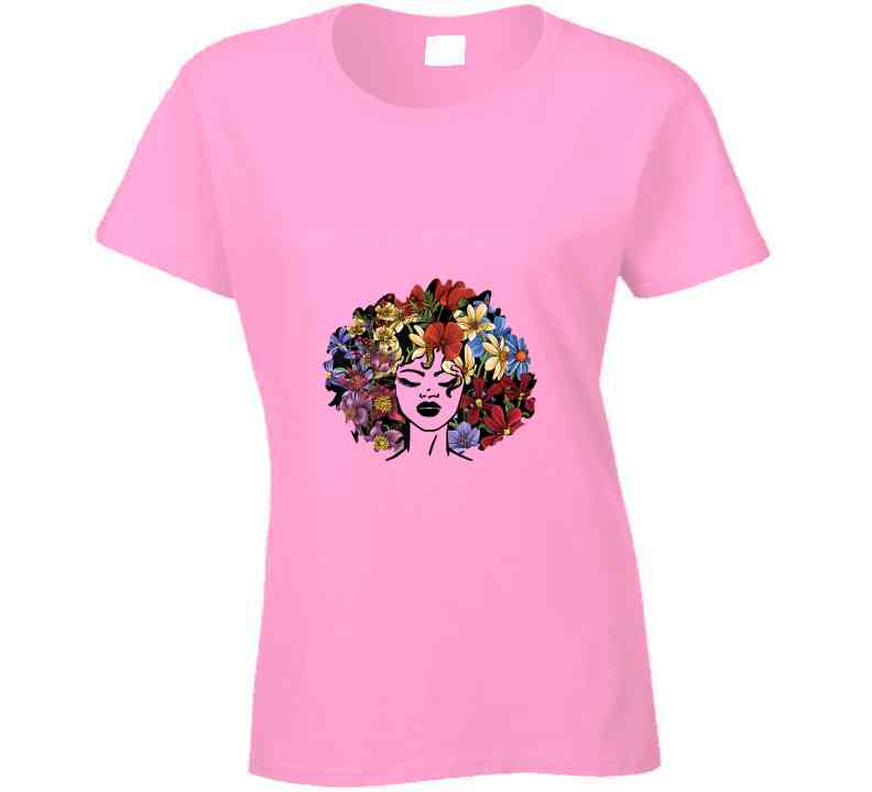 Floral Afro Ladies T Shirt