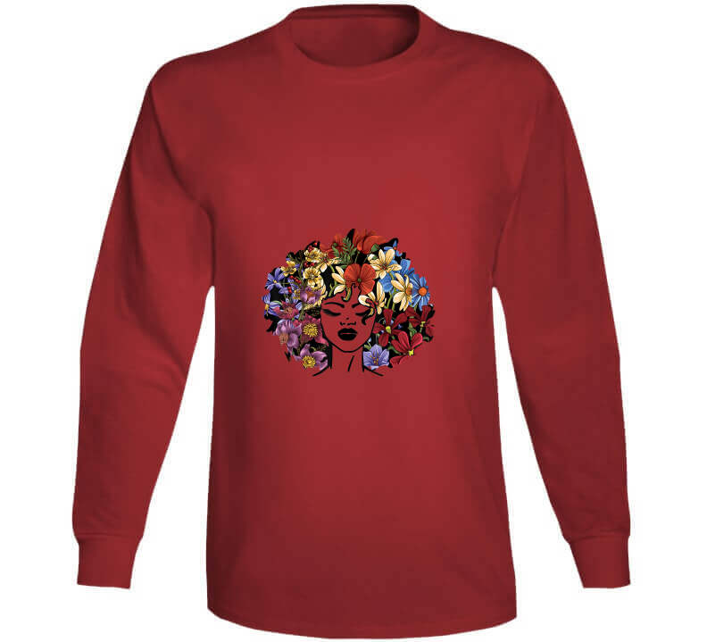 Floral Afro Ladies T Shirt