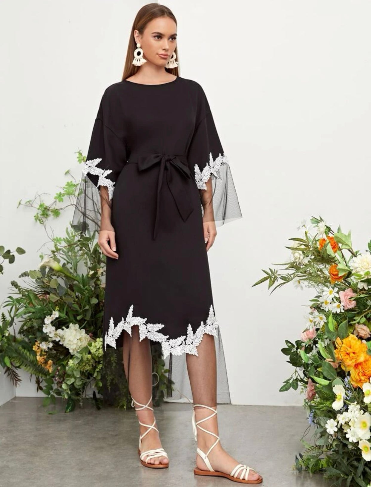 Guipure Lace Contrast Dress (US Sizes 4 - 12)