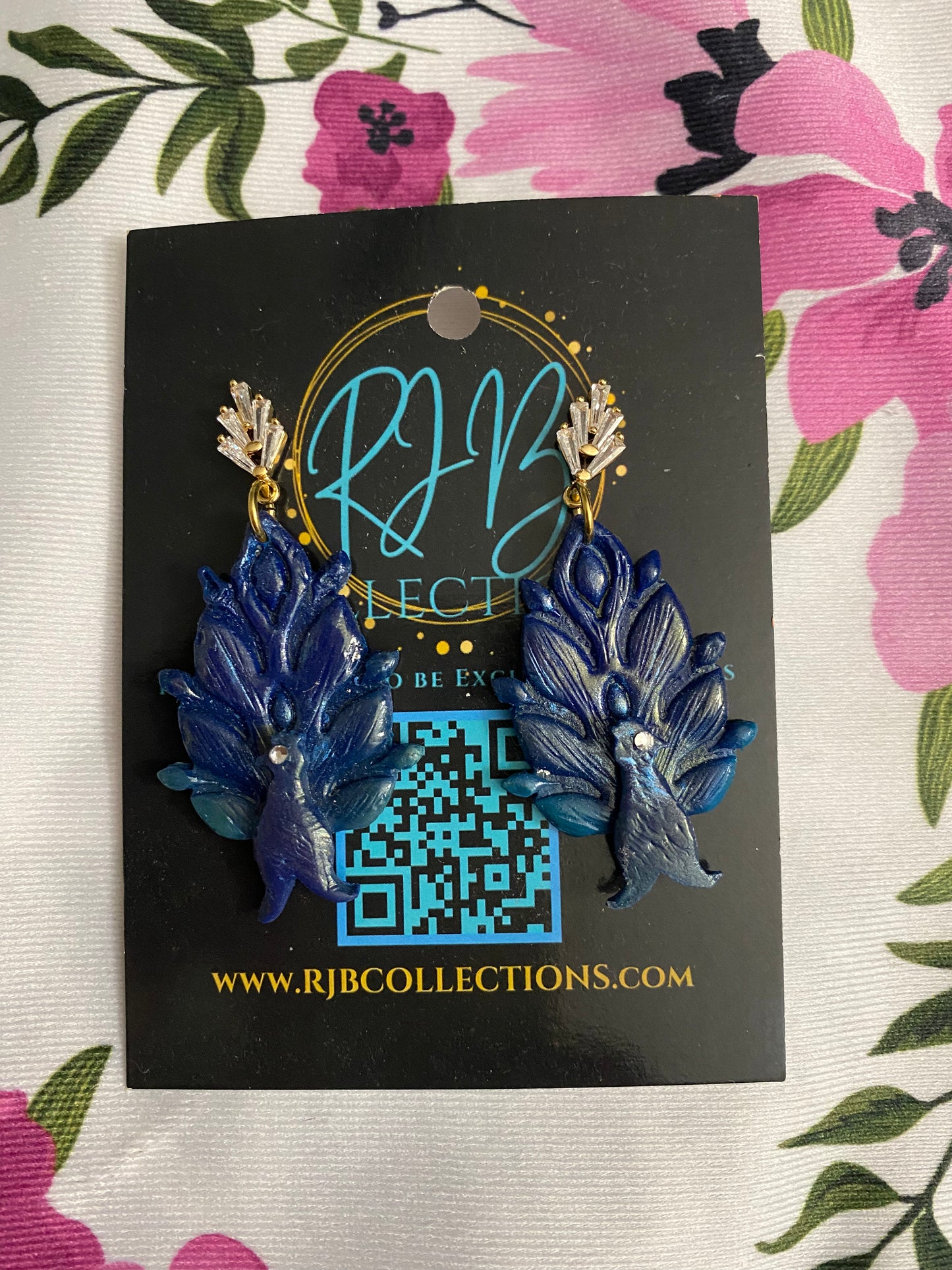 Handmade ELEGANT Peacock Necklace and Earring Set