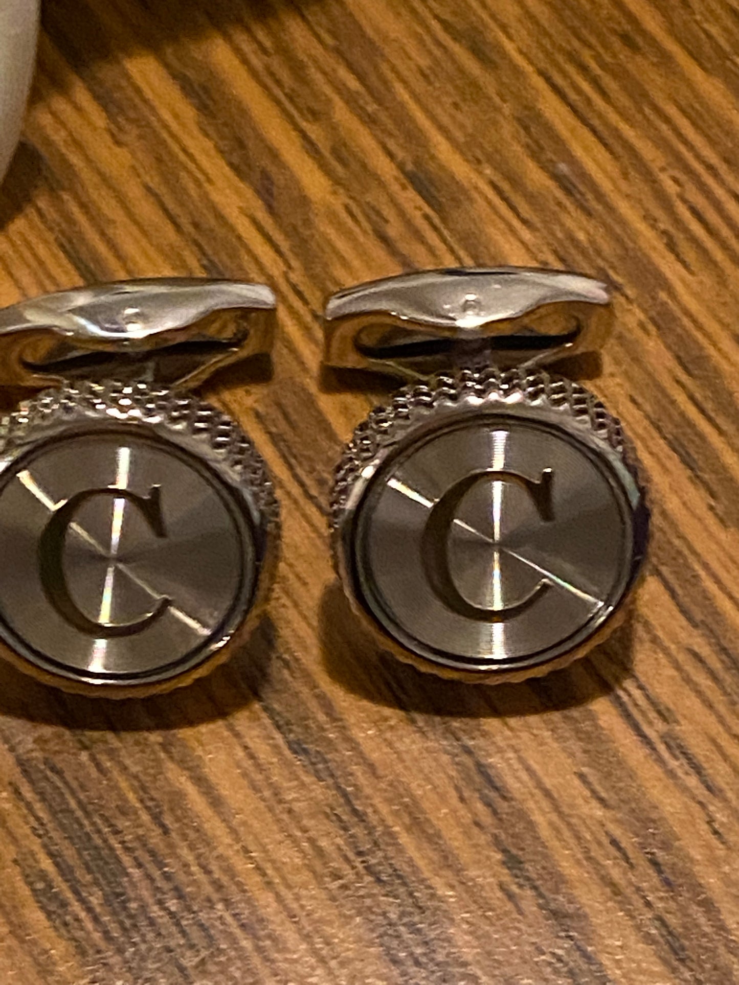 Brass Monogram Letter “C” Cufflinks