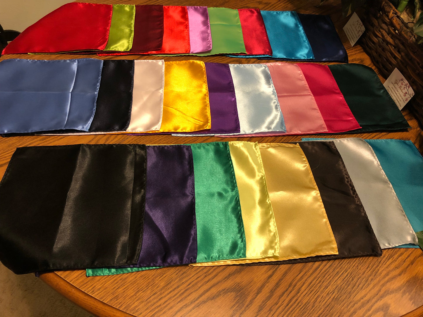 Men's Satin Pocket Squares - Various Colors Available
