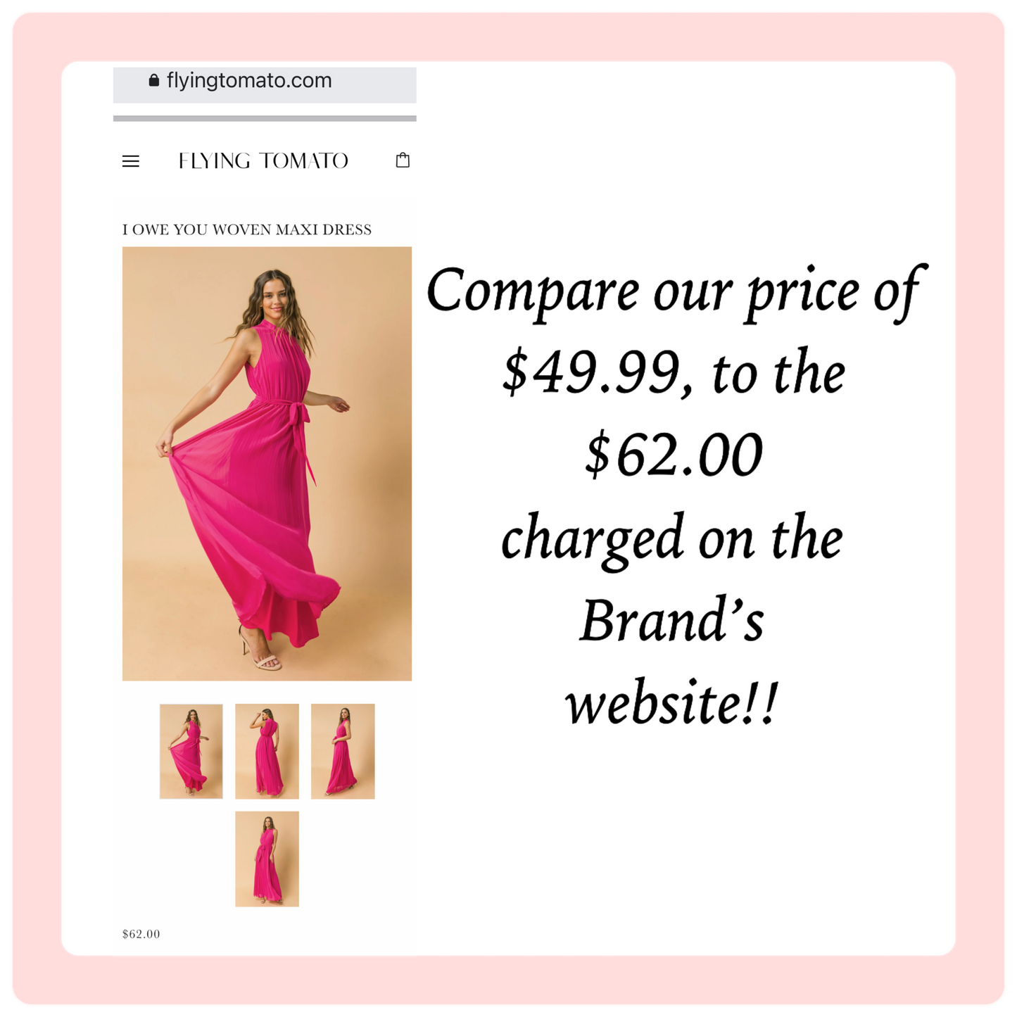 I Owe You Woven Maxi Dress - Solid Fuchsia Woven Baby Pleated Dress, Sizes Small to Large