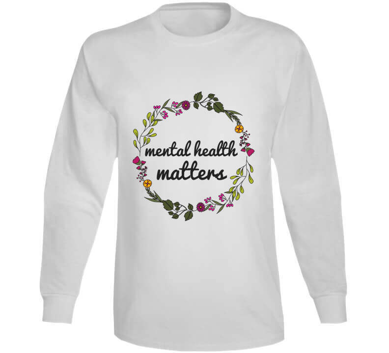 Mental Health Matters - Floral Wreath Ladies T Shirt