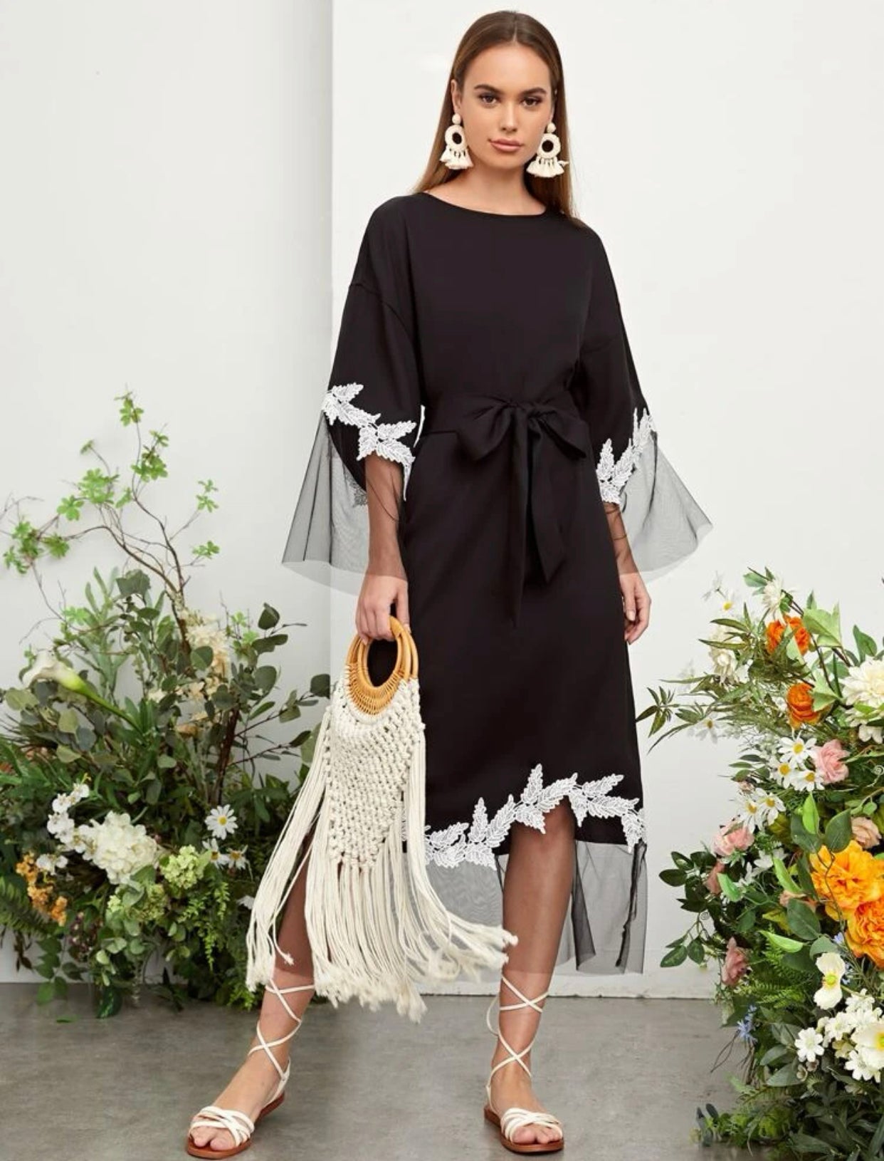 Guipure Lace Contrast Dress (US Sizes 4 - 12)