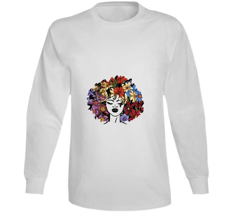 Floral Afro Ladies T Shirt