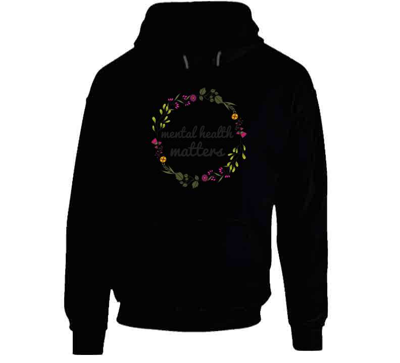 Mental Health Matters - Floral Wreath Ladies T Shirt