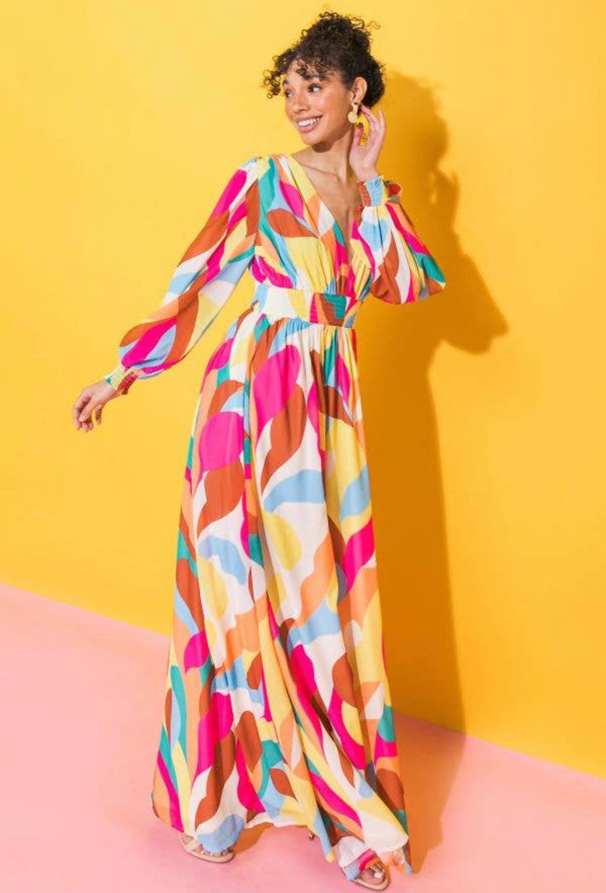 Printed Woven Maxi Dress, Sizes Small - Large