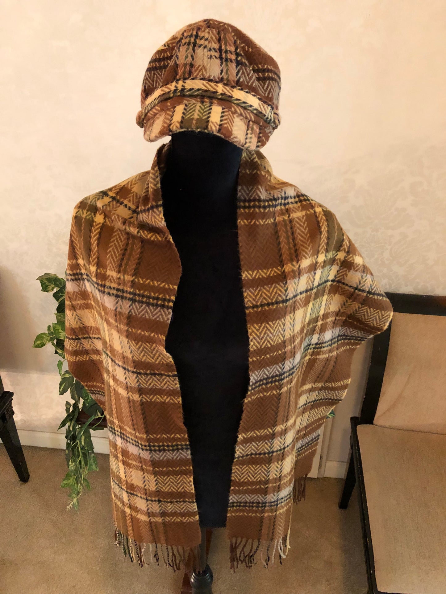 Cashmere Neck Scarves/Shawls & Coordinated Hat, 3 Choices