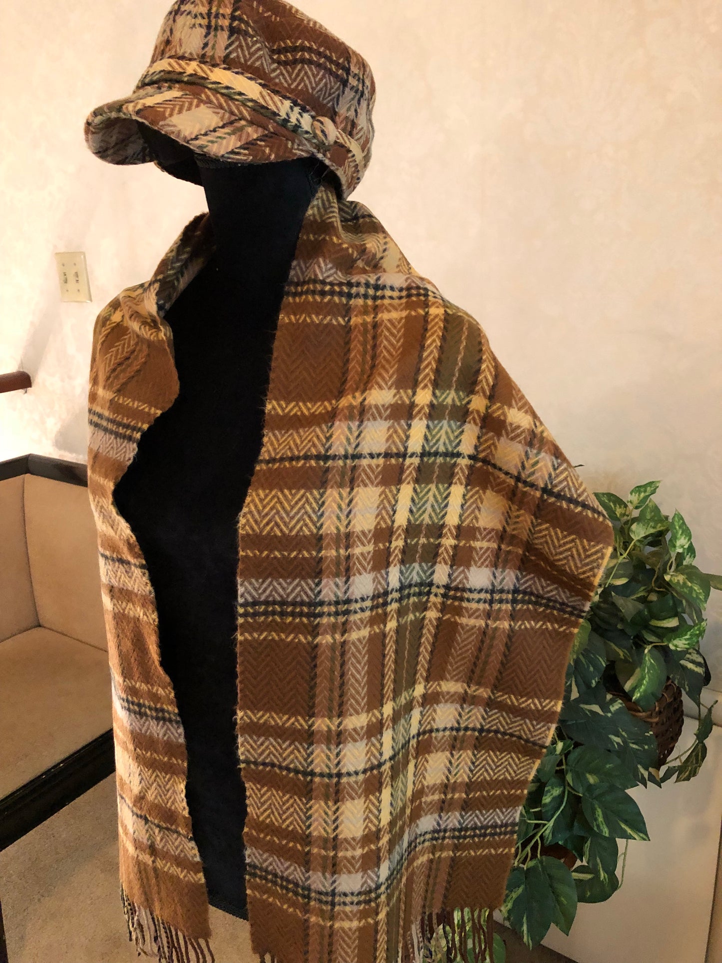 Cashmere Neck Scarves/Shawls & Coordinated Hat, 3 Choices