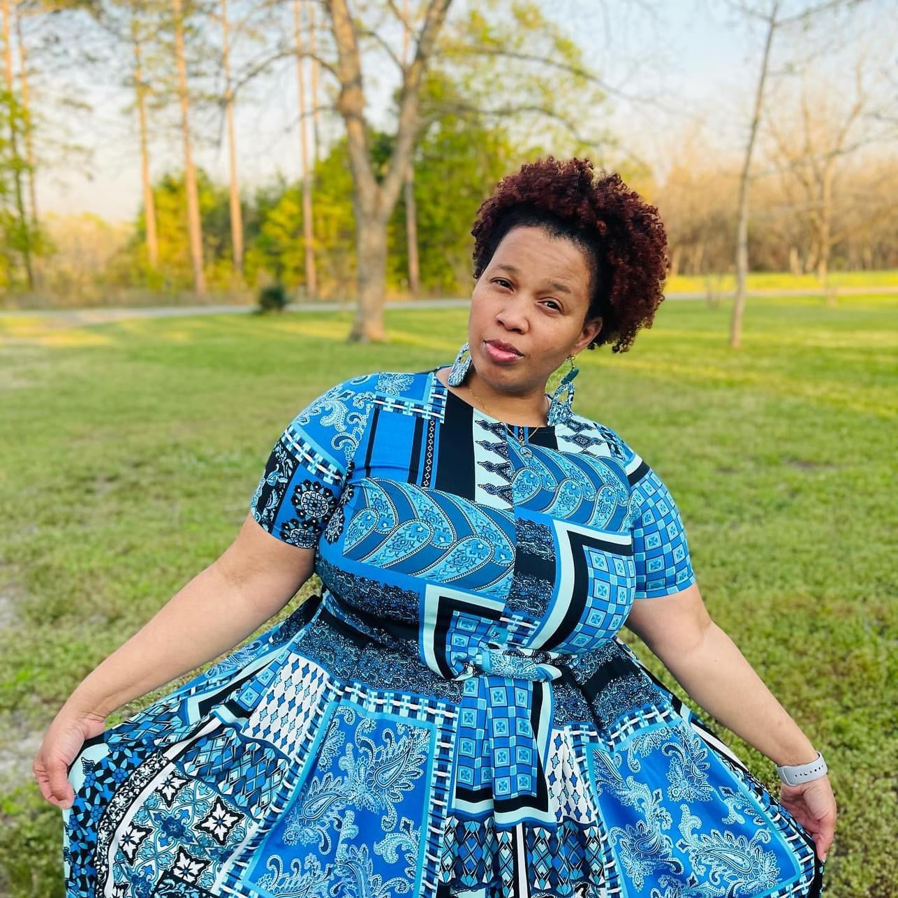 WRAP AROUND SHORT SLEEVE TOP AND MAXI SKIRT SET, Sizes 1X - 3X