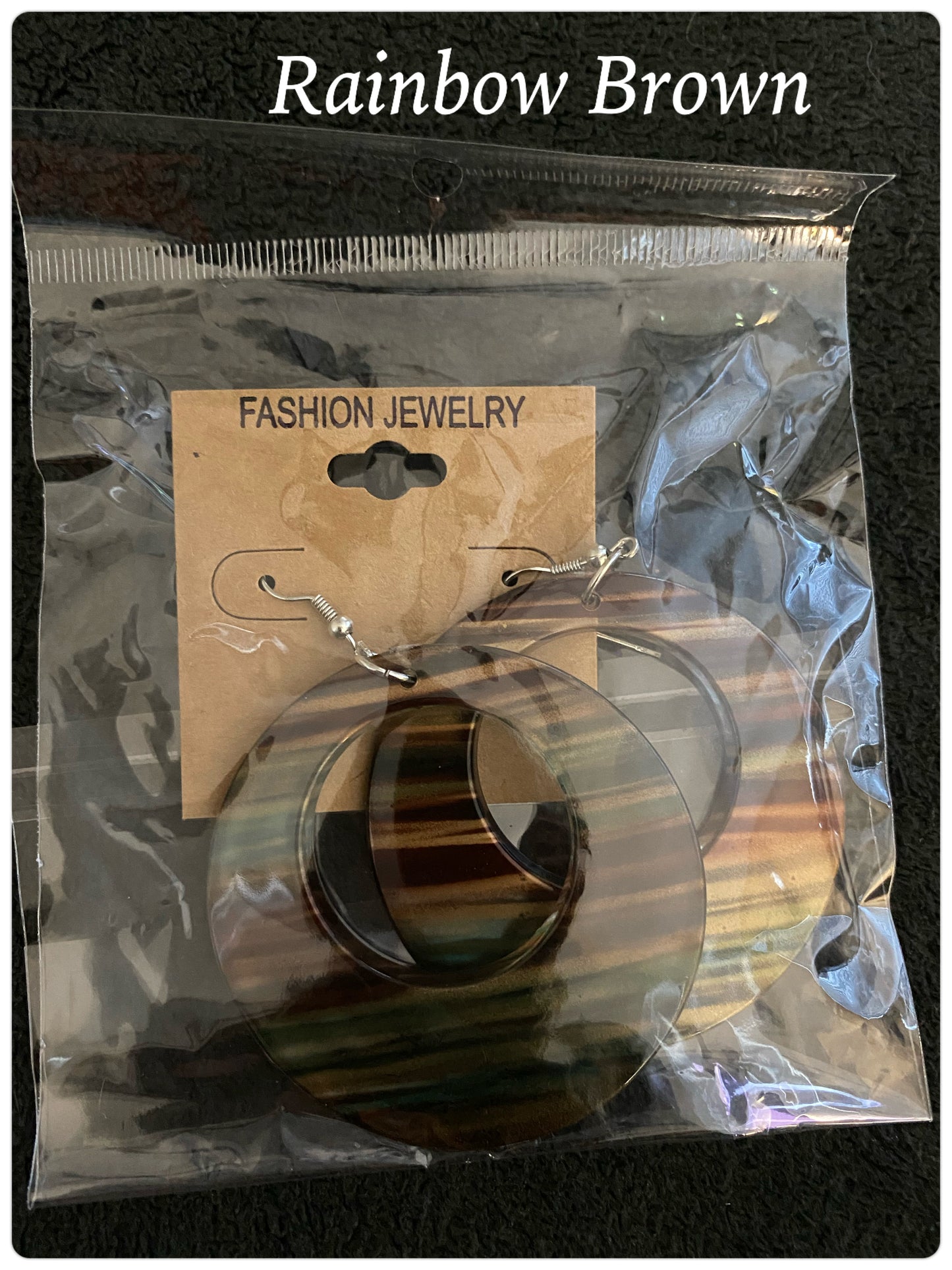 Acrylic Circle Dangle Striped Earrings