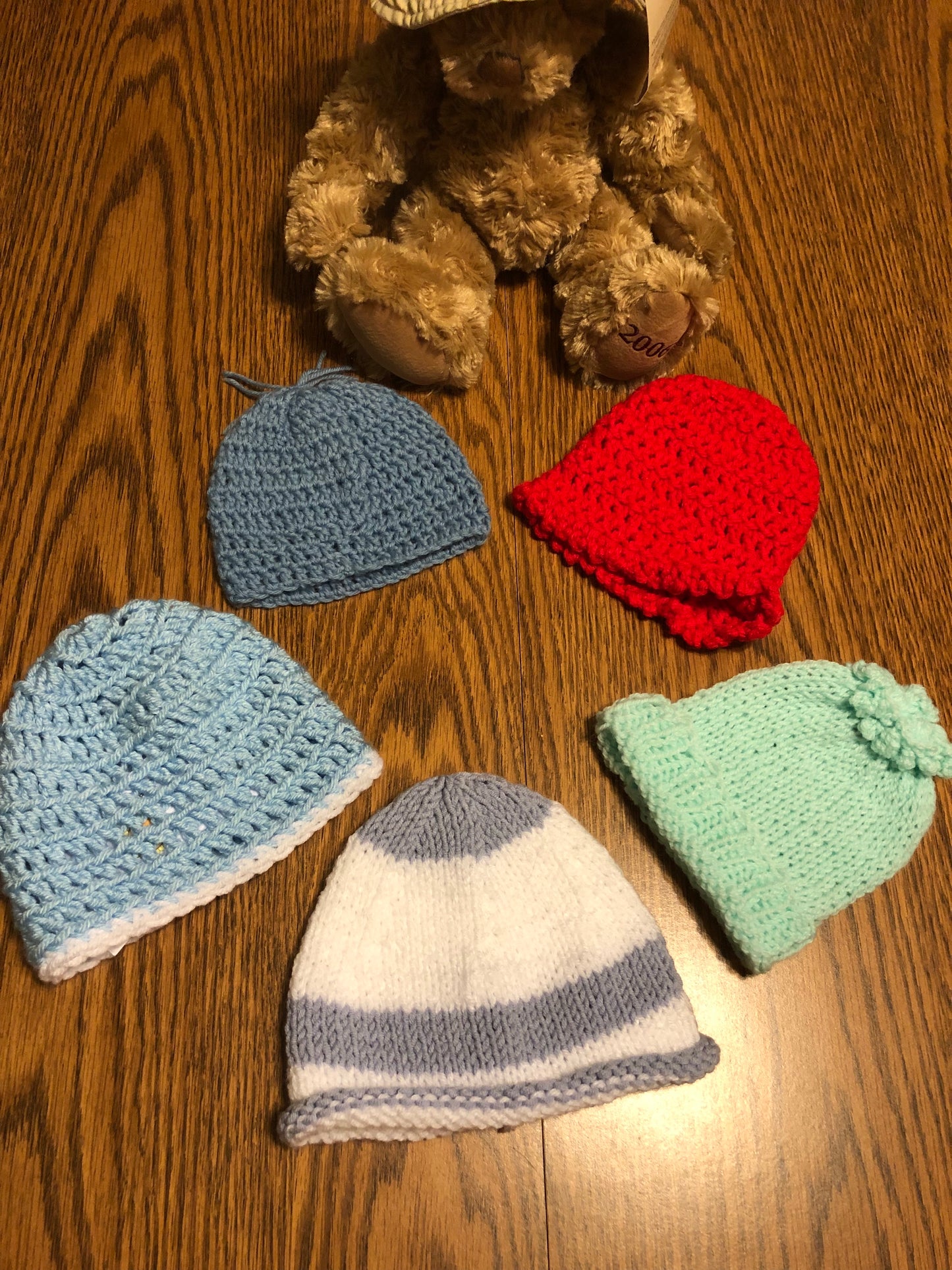 Brand New Hand Made New Born Baby Hats - 6 Patterns