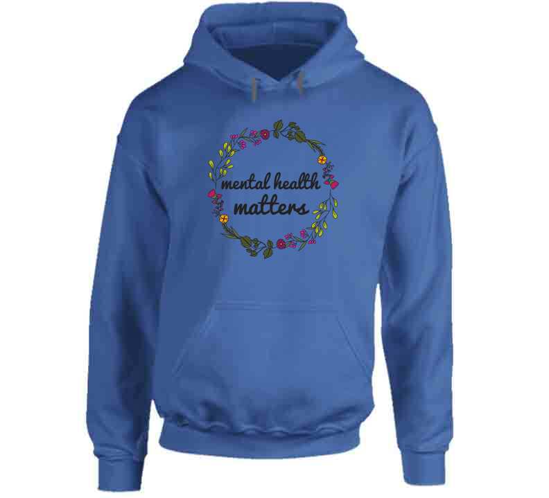 Mental Health Matters - Floral Wreath Ladies T Shirt