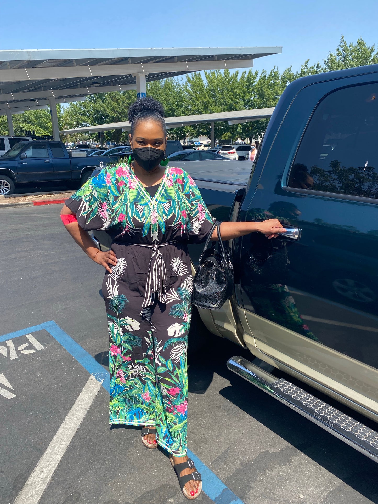 Floral Print Woven Jumpsuit, Sizes XLarge - 2XLarge