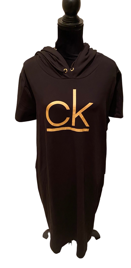 Calvin Klein Hooded Shirt Dress, Size 1X - NEW