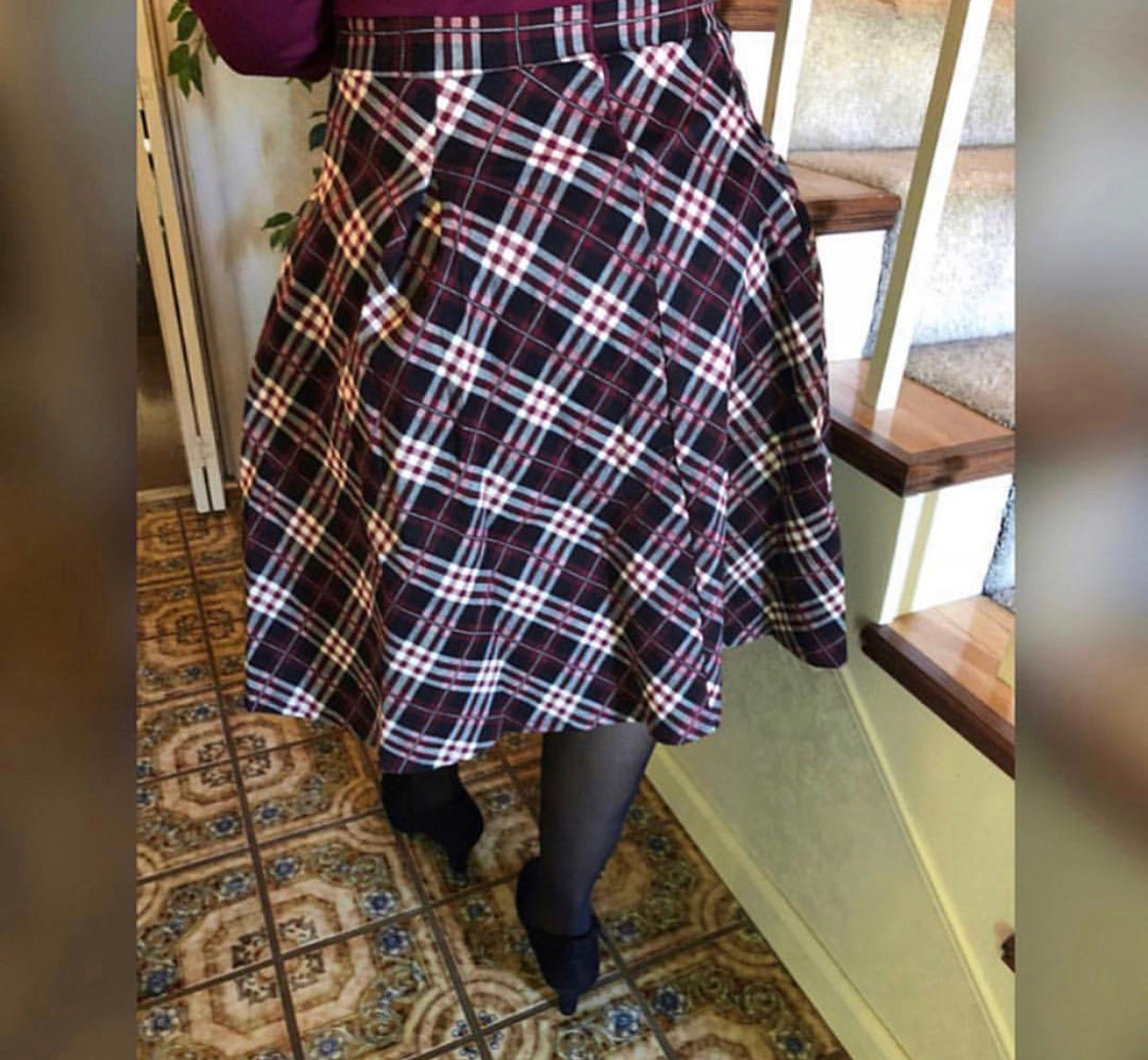 Miusol Retro Inspired Plaid Dress, Size Medium (US Size 8) - Gently Used