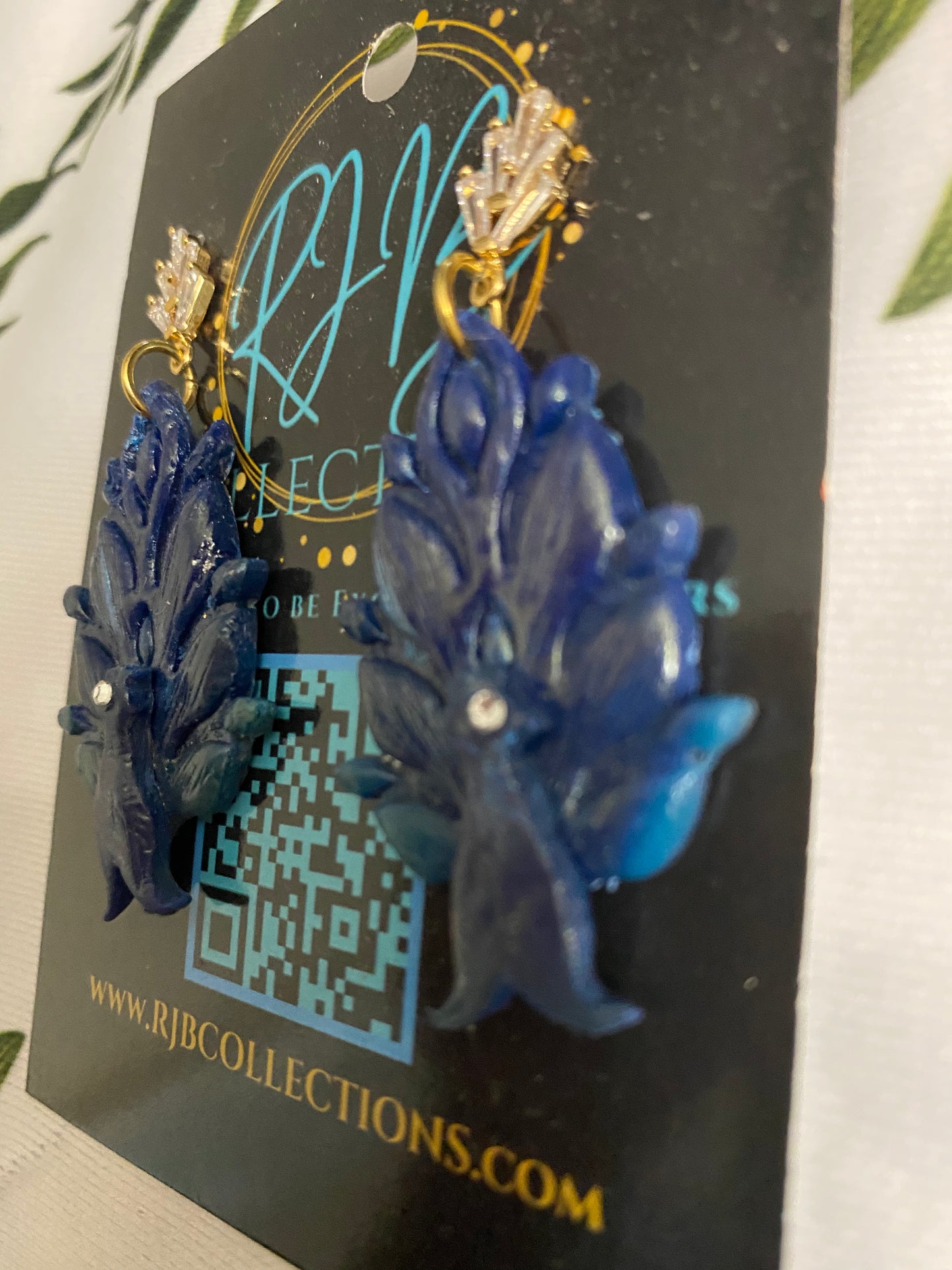 Handmade ELEGANT Peacock Necklace and Earring Set