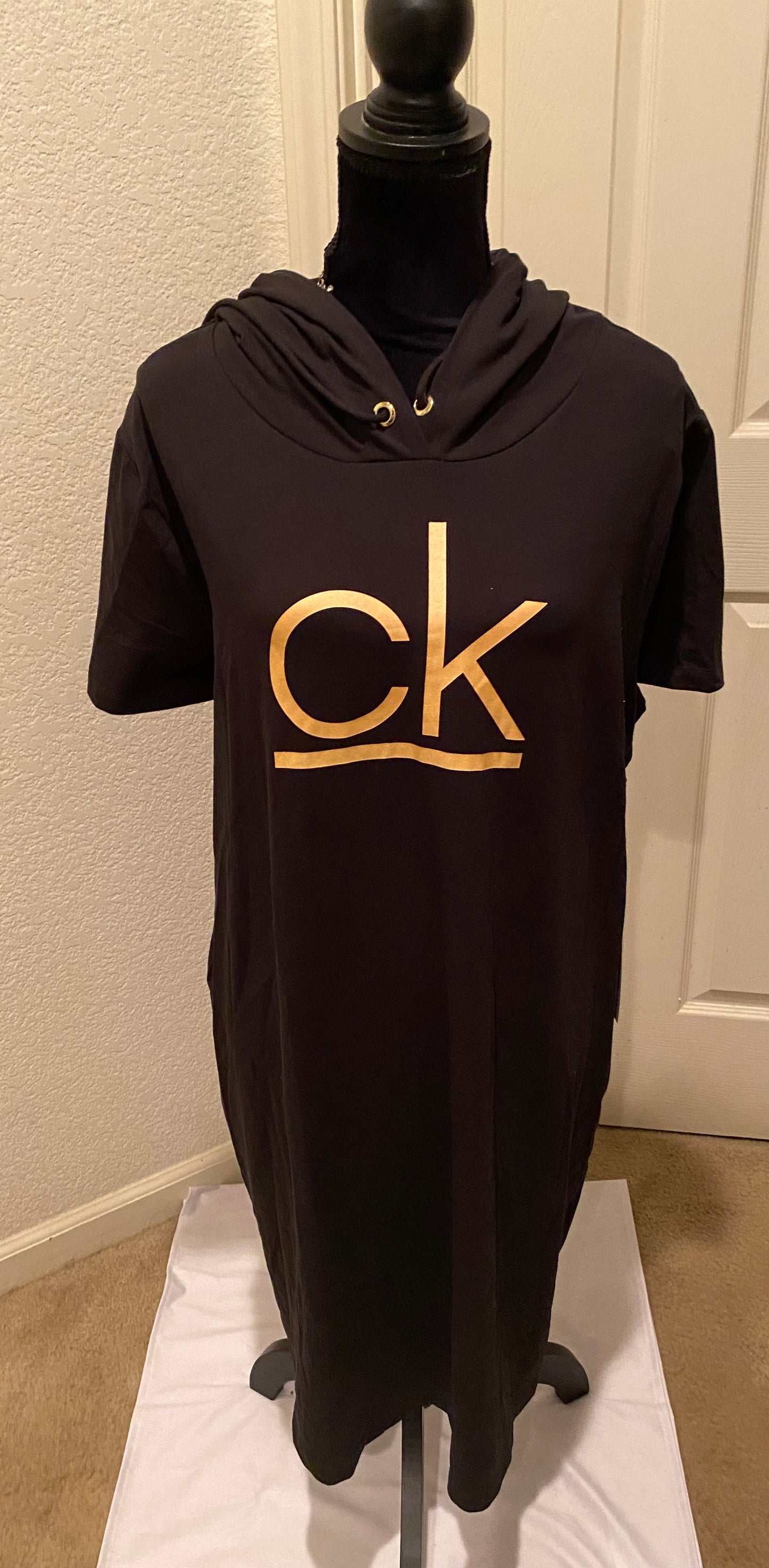 Calvin Klein Hooded Shirt Dress, Size 1X - NEW