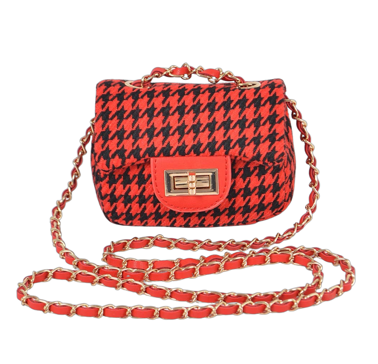 Little Girl’s Tweed Houndstooth Mini Shoulder Bag