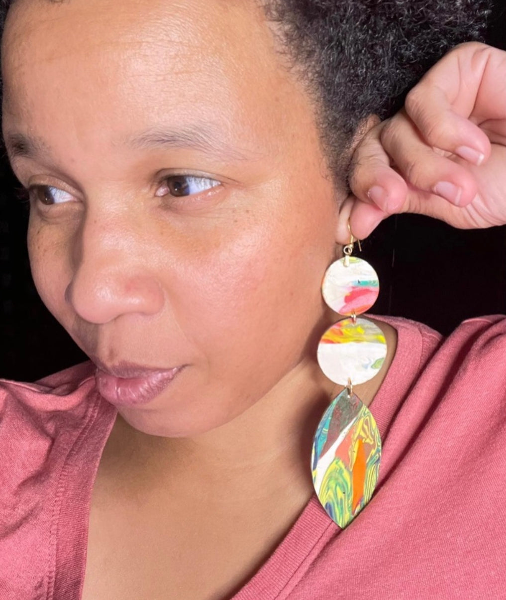 GLOW IN THE DARK Handmade Dangle Garden Greenery Earrings