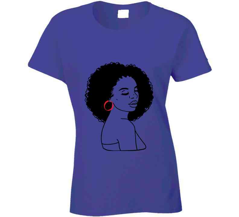 Red Earrings Ladies T Shirt