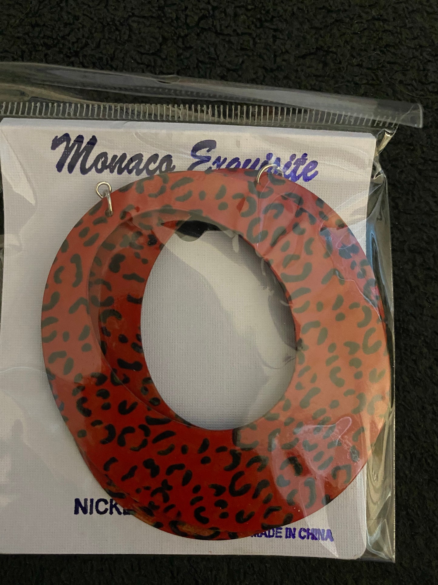 Lovely Leopard Print Fish Hook Round Earrings