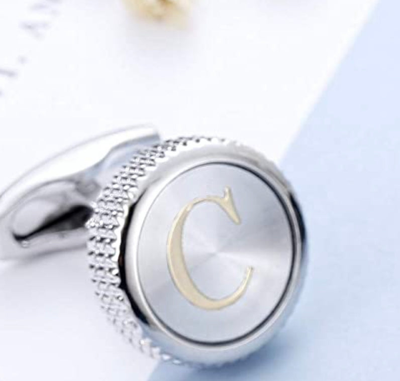 Brass Monogram Letter “C” Cufflinks